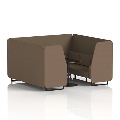 Brixworth Booth in Single Tone - 6 Seater with Black Table