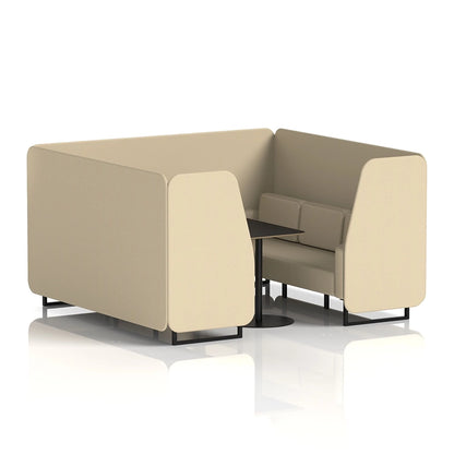 Brixworth Booth in Single Tone - 6 Seater with Black Table