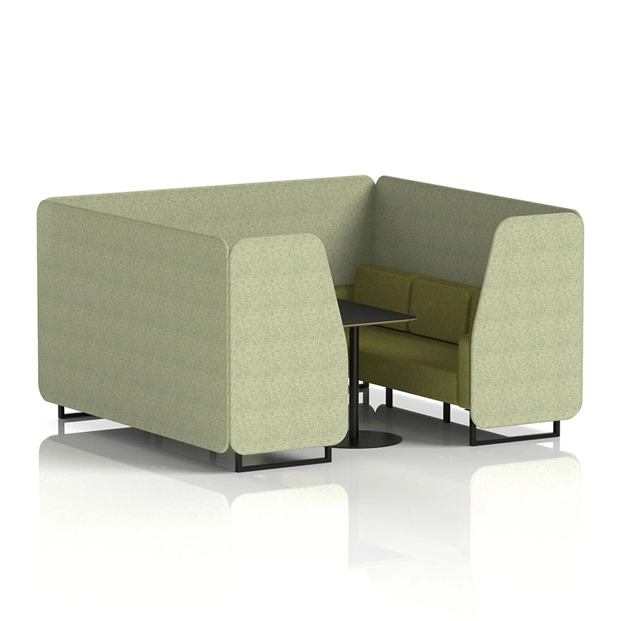 Brixworth Booth in Two Tone - 6 Seater with Black Table