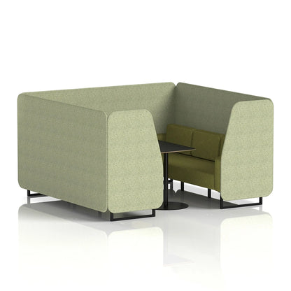 Brixworth Booth in Two Tone - 6 Seater with Black Table
