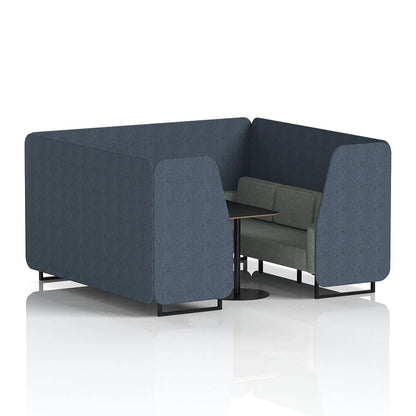 Brixworth Booth in Two Tone - 6 Seater with Black Table