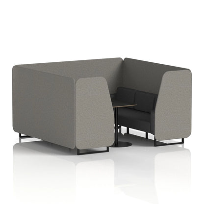 Brixworth Booth in Two Tone - 6 Seater with Black Table