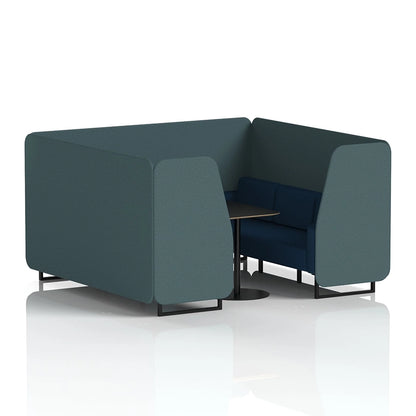 Brixworth Booth in Two Tone - 6 Seater with Black Table