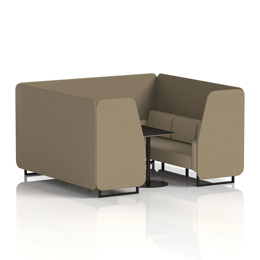 Brixworth Booth in Two Tone - 6 Seater with Black Table