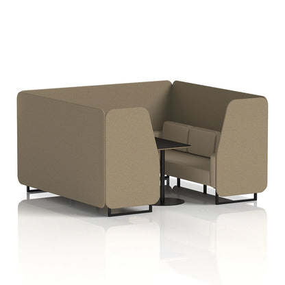 Brixworth Booth in Two Tone - 6 Seater with Black Table