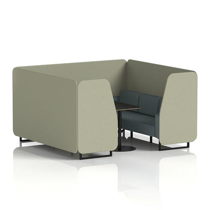 Brixworth Booth in Two Tone - 6 Seater with Black Table