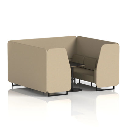 Brixworth Booth in Two Tone - 6 Seater with Black Table