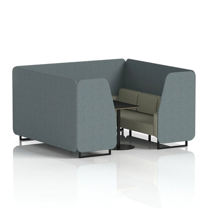 Brixworth Booth in Two Tone - 6 Seater with Black Table