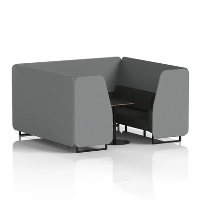 Brixworth Booth in Two Tone - 6 Seater with Black Table