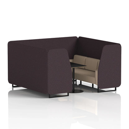 Brixworth Booth in Two Tone - 6 Seater with Black Table