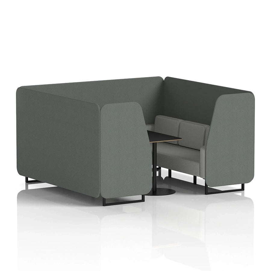 Brixworth Booth in Two Tone - 6 Seater with Black Table