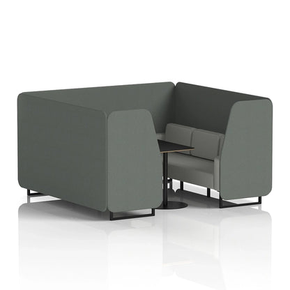 Brixworth Booth in Two Tone - 6 Seater with Black Table
