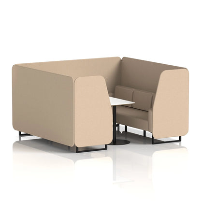 Brixworth Booth in Single Tone - 6 Seater with White Table