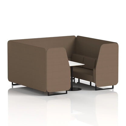 Brixworth Booth in Single Tone - 6 Seater with White Table