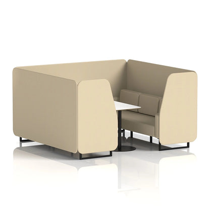 Brixworth Booth in Single Tone - 6 Seater with White Table