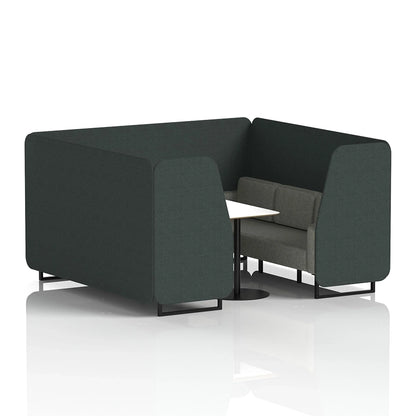 Brixworth Booth in Two Tone - 6 Seater with White Table