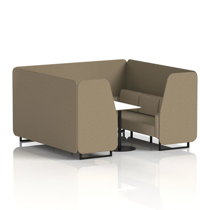 Brixworth Booth in Two Tone - 6 Seater with White Table