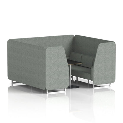 Brixworth Booth in Single Tone - 6 Seater with Black Table