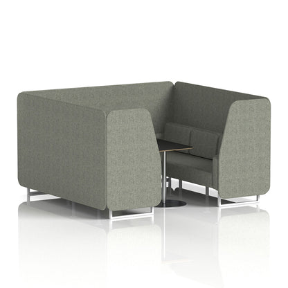 Brixworth Booth in Single Tone - 6 Seater with Black Table