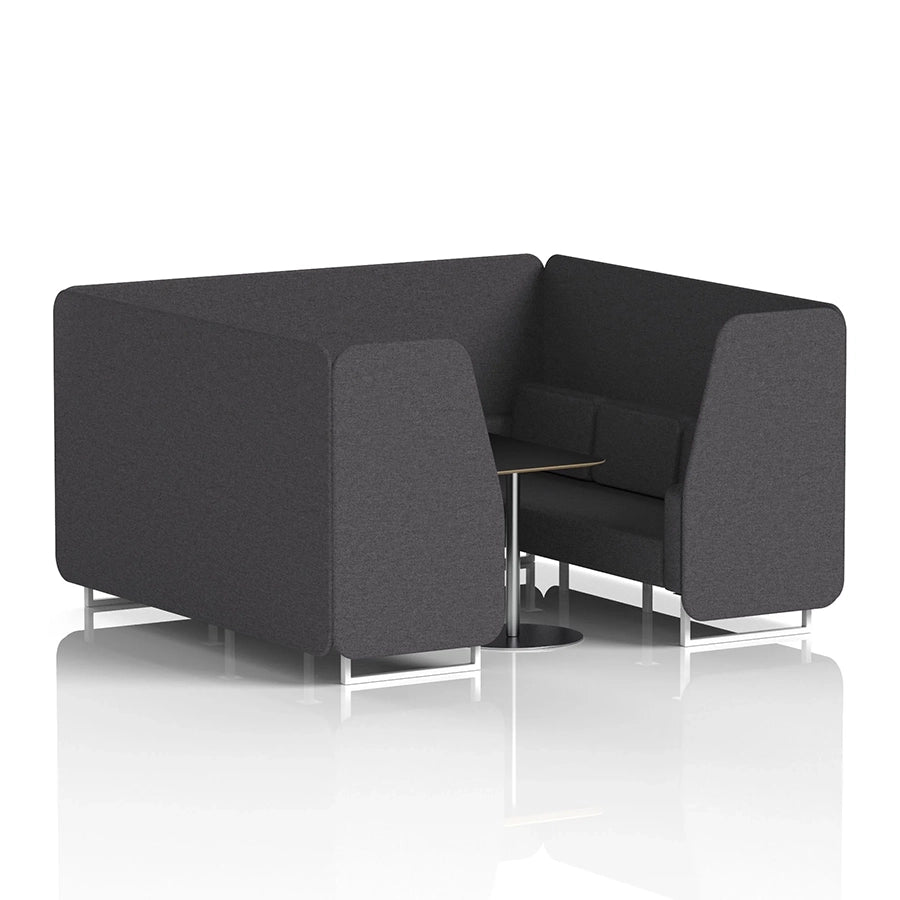 Brixworth Booth in Single Tone - 6 Seater with Black Table