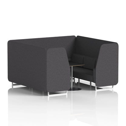 Brixworth Booth in Single Tone - 6 Seater with Black Table