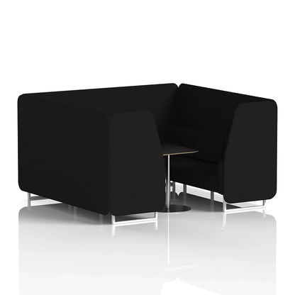 Brixworth Booth in Single Tone - 6 Seater with Black Table