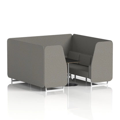 Brixworth Booth in Single Tone - 6 Seater with Black Table