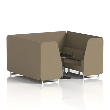 Brixworth Booth in Single Tone - 6 Seater with Black Table