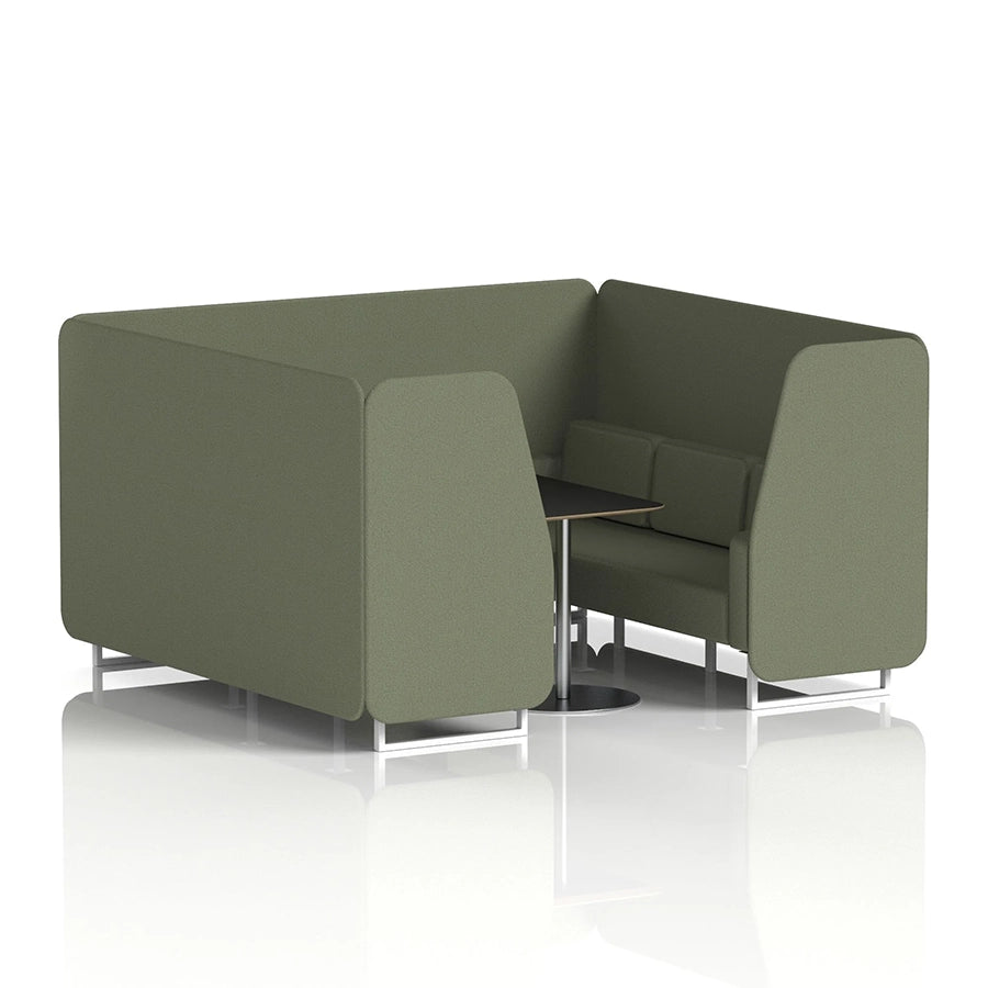 Brixworth Booth in Single Tone - 6 Seater with Black Table