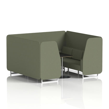 Brixworth Booth in Single Tone - 6 Seater with Black Table