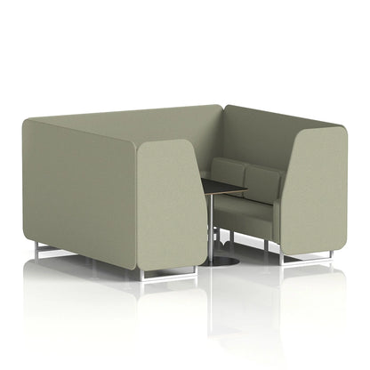 Brixworth Booth in Single Tone - 6 Seater with Black Table
