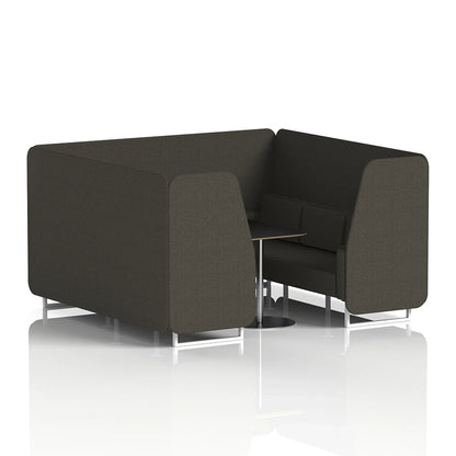 Brixworth Booth in Single Tone - 6 Seater with Black Table