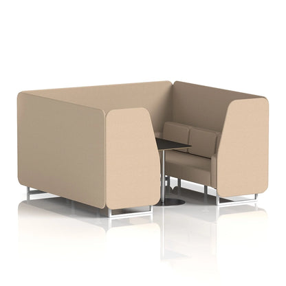 Brixworth Booth in Single Tone - 6 Seater with Black Table