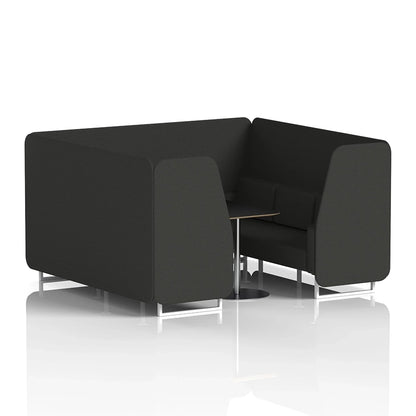 Brixworth Booth in Single Tone - 6 Seater with Black Table