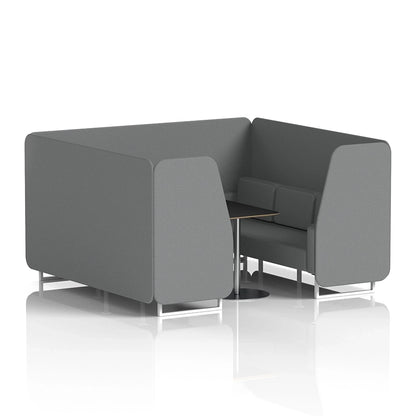 Brixworth Booth in Single Tone - 6 Seater with Black Table
