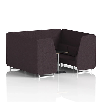 Brixworth Booth in Single Tone - 6 Seater with Black Table