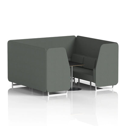 Brixworth Booth in Single Tone - 6 Seater with Black Table