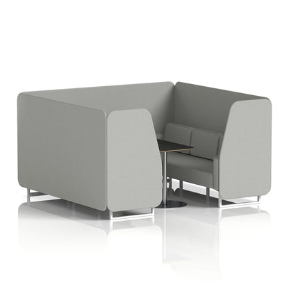 Brixworth Booth in Single Tone - 6 Seater with Black Table