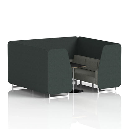 Brixworth Booth in Two Tone - 6 Seater with Black Table