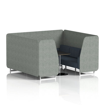 Brixworth Booth in Two Tone - 6 Seater with Black Table