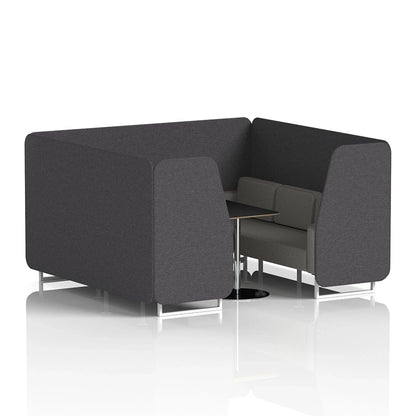 Brixworth Booth in Two Tone - 6 Seater with Black Table