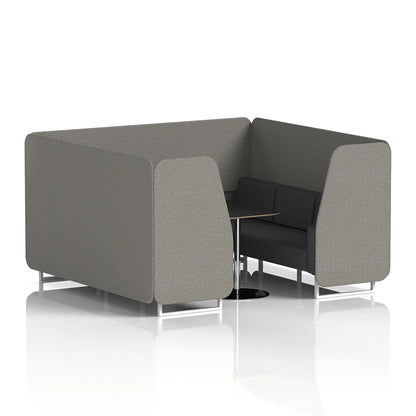 Brixworth Booth in Two Tone - 6 Seater with Black Table