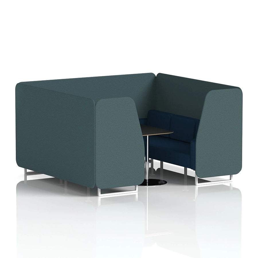 Brixworth Booth in Two Tone - 6 Seater with Black Table