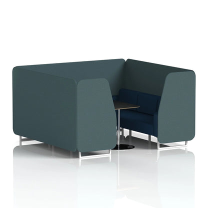 Brixworth Booth in Two Tone - 6 Seater with Black Table