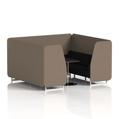 Brixworth Booth in Two Tone - 6 Seater with Black Table