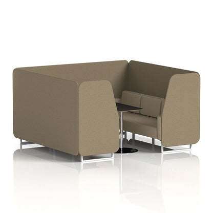 Brixworth Booth in Two Tone - 6 Seater with Black Table