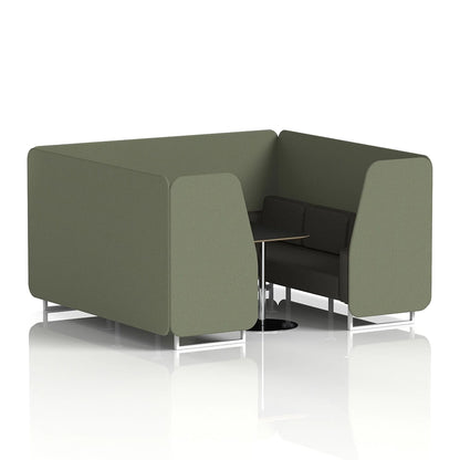 Brixworth Booth in Two Tone - 6 Seater with Black Table