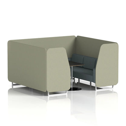 Brixworth Booth in Two Tone - 6 Seater with Black Table
