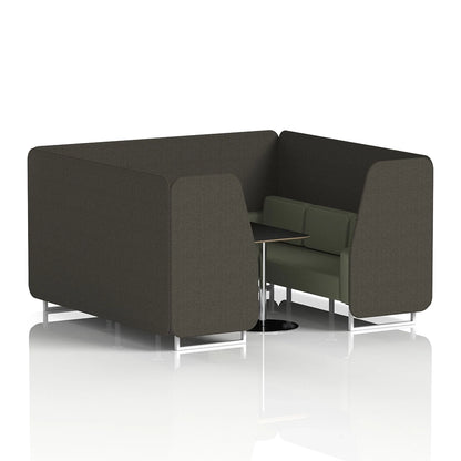 Brixworth Booth in Two Tone - 6 Seater with Black Table
