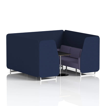 Brixworth Booth in Two Tone - 6 Seater with Black Table